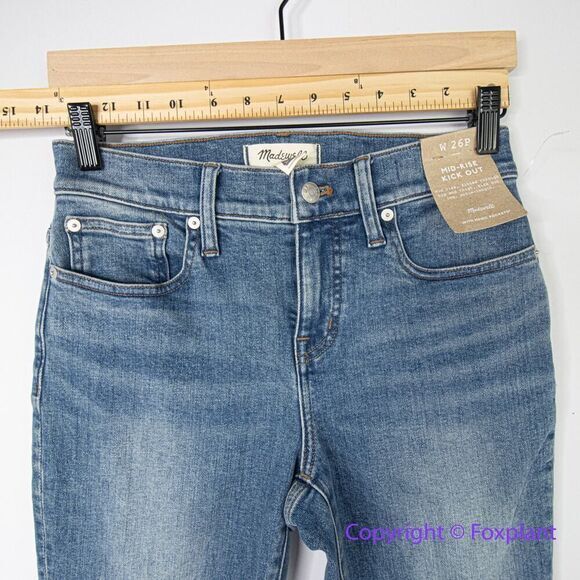 New! Madewell Petite Kick‎ Out Crop Jeans oneida wash, size 26P - Picture 5 of 15